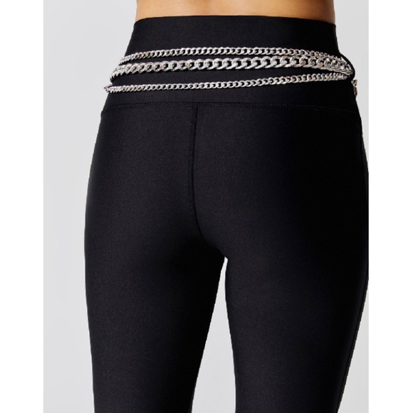 New *RARE* Carbon38 High Rise Full Length Legging With Chain Belt In Black Large - Picture 5 of 10